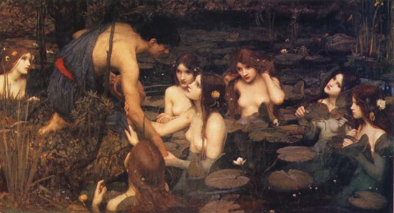 John William Waterhouse Hylas and the Water Nymphs Norge oil painting art